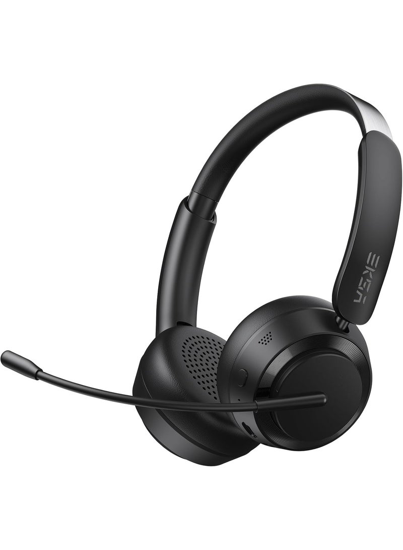 EKSA H35 Wireless Headset with Mic for Work, Bluetooth 5.4 Headphones with AI Noise-Canceling Microphone, 25H Playtime & Mic Mute,169g On Ear Headphones for Trucker/Remote Work/Call Center/Office - Image 1